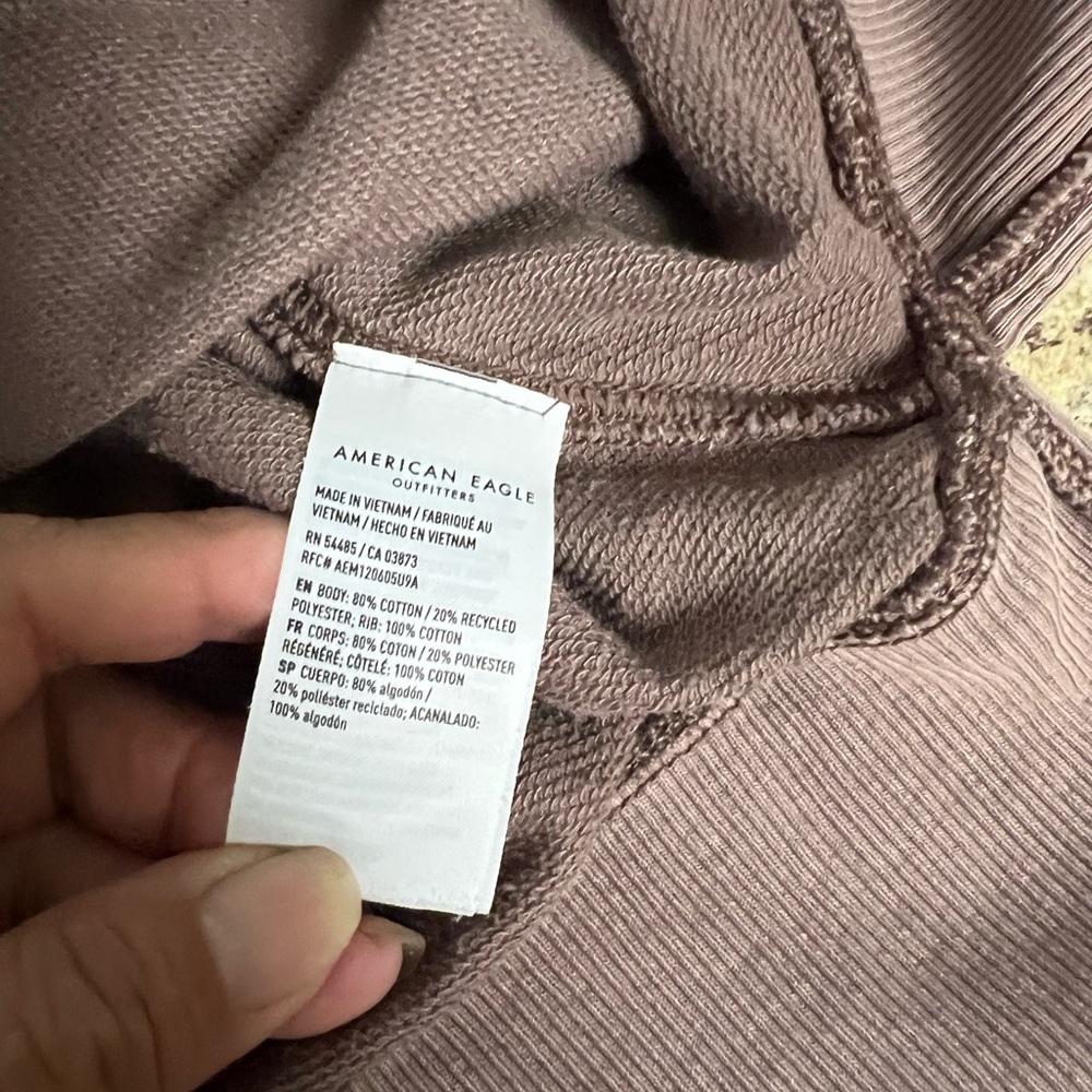 American Eagle Seriously lived in Dusty mauve Brown Paisley oversized sweatshirt - Picture 9 of 9